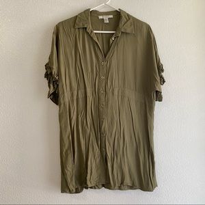 Olive Green Button Down Dress